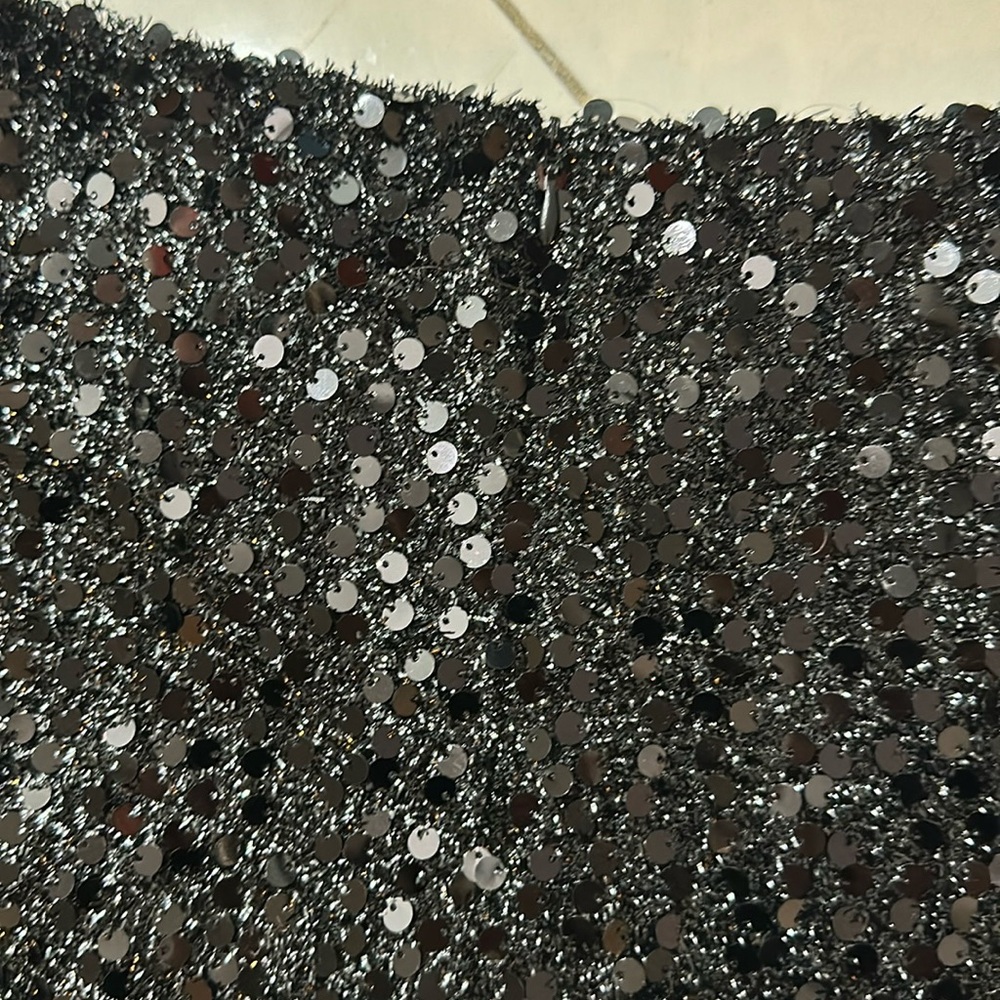 NWT J.O.A. Sequin Flared Shorts in Black - Picture 8 of 9